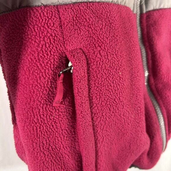 North Face Jacket Girls Large 14 16 Grey Pink Fleece Goose Down Full Zip 550 - Picture 6 of 9